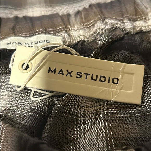 Max studio off shoulder Plaid Green Top Bell sleeve peasant top Size XL New - Picture 12 of 14